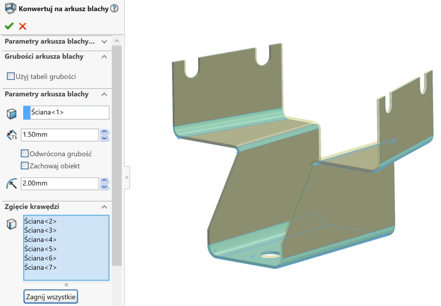 Konwersja Na Arkusz Blachy Bazuj C Na Powierzchni Solidworks Blog