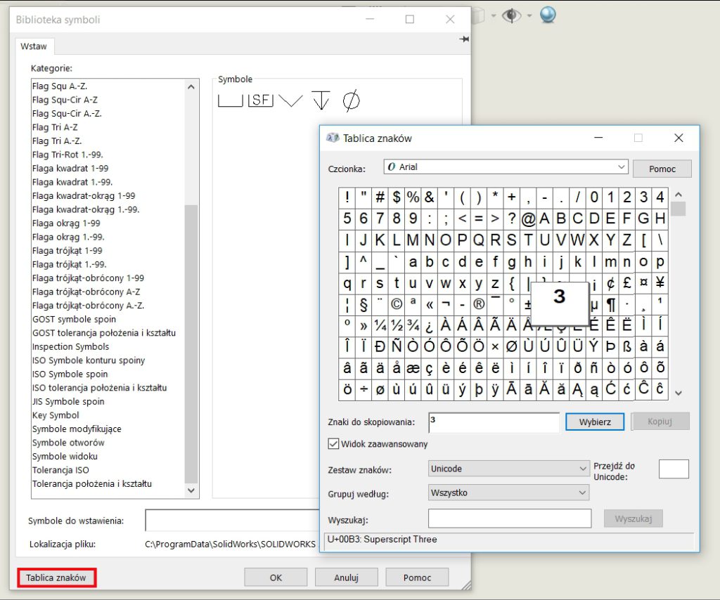 Symbole I Znaki Specjalne W Wymiarowaniu Oraz Notatkach Solidworks 4244