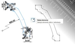 Nierównomierna skala szkicu