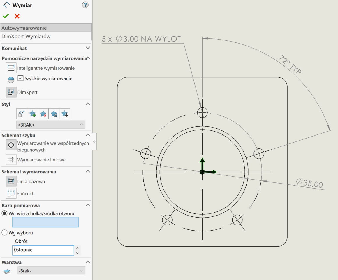 DimXpert - dimensioning in polar coordinates - SOLIDWORKS BLOG