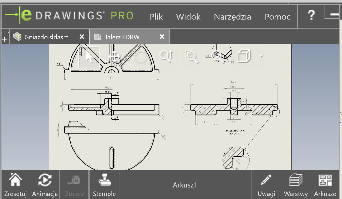 Publikuj do eDrawings vs. otwórz w eDrawings