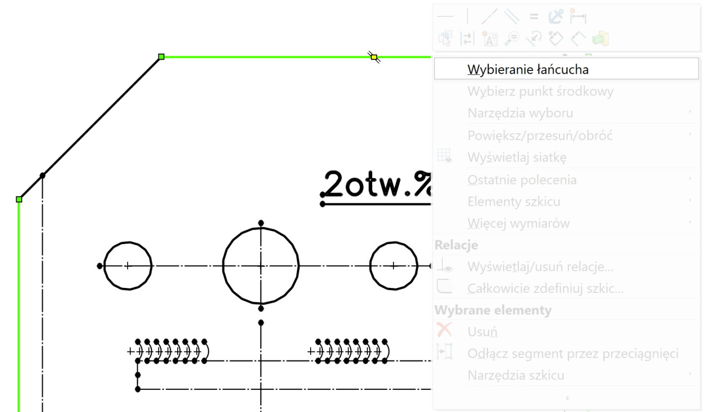 Wybieranie łańcucha w praktycznym zastosowaniu