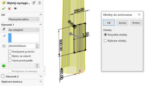 cięcie prostopadłe