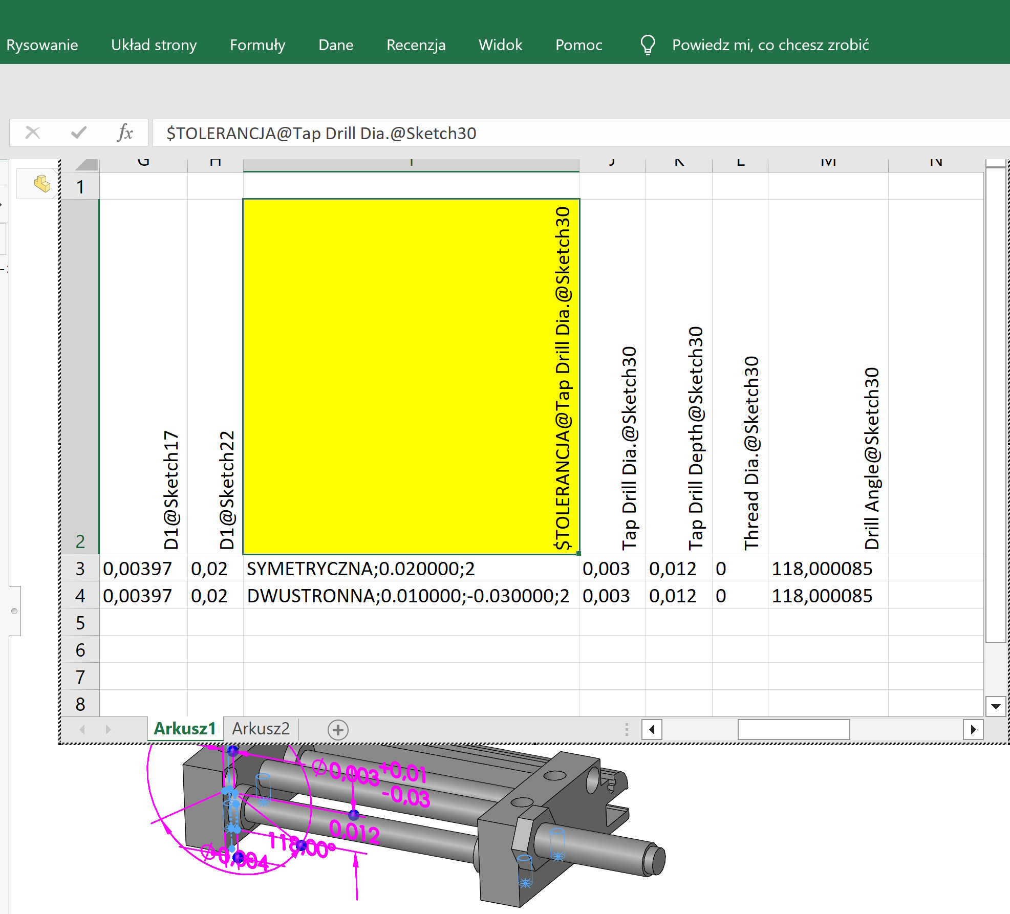 configuring tolerances