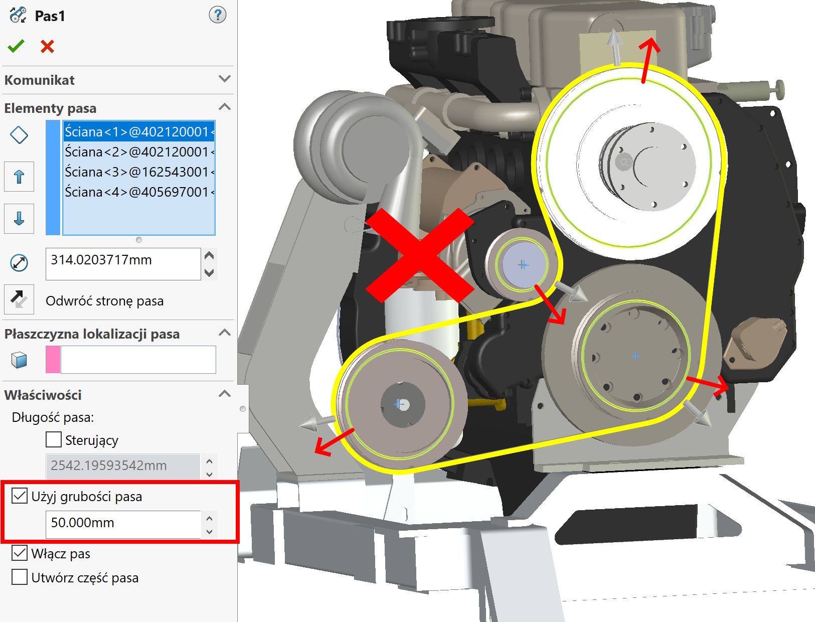 Use belt thickness