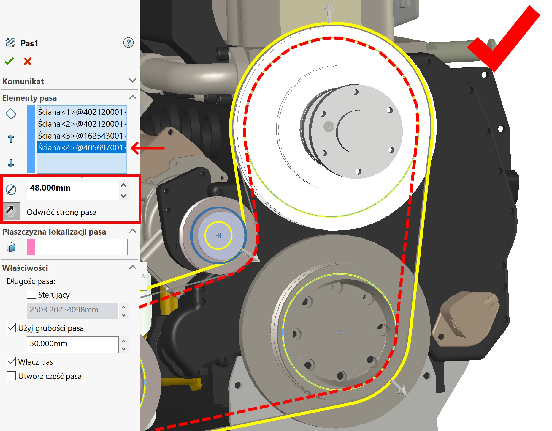 Use belt thickness