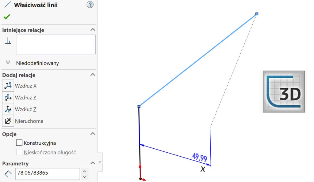 wymiarowanie szkicu 3d