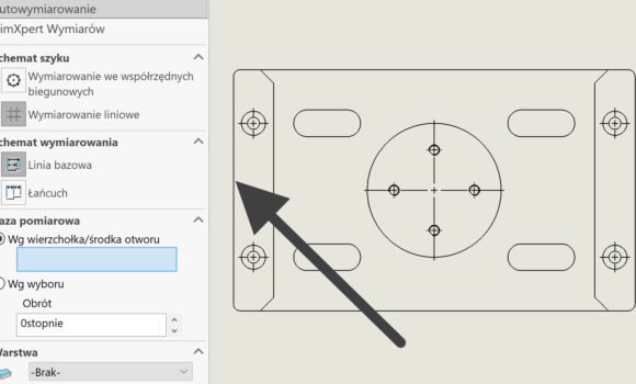 DimXpert – automatyczne wymiarowanie od środka krawędzi