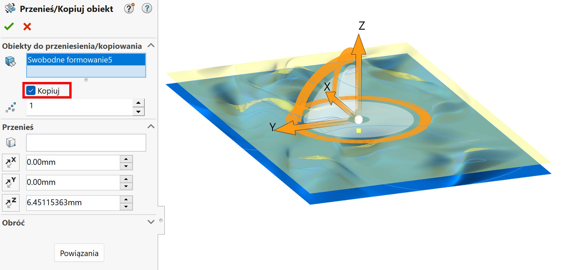 kopiuj powierzchnię