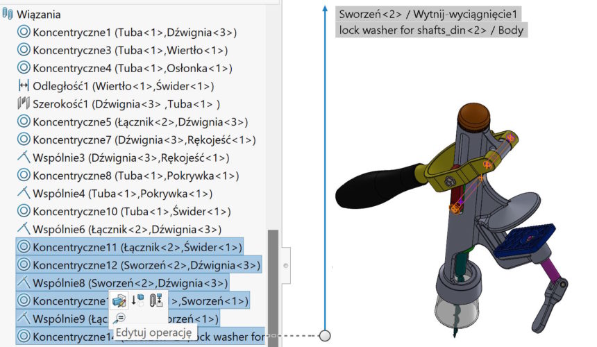Operationer vid bindning vid vikning Operacje na wiązaniach w złożeniu