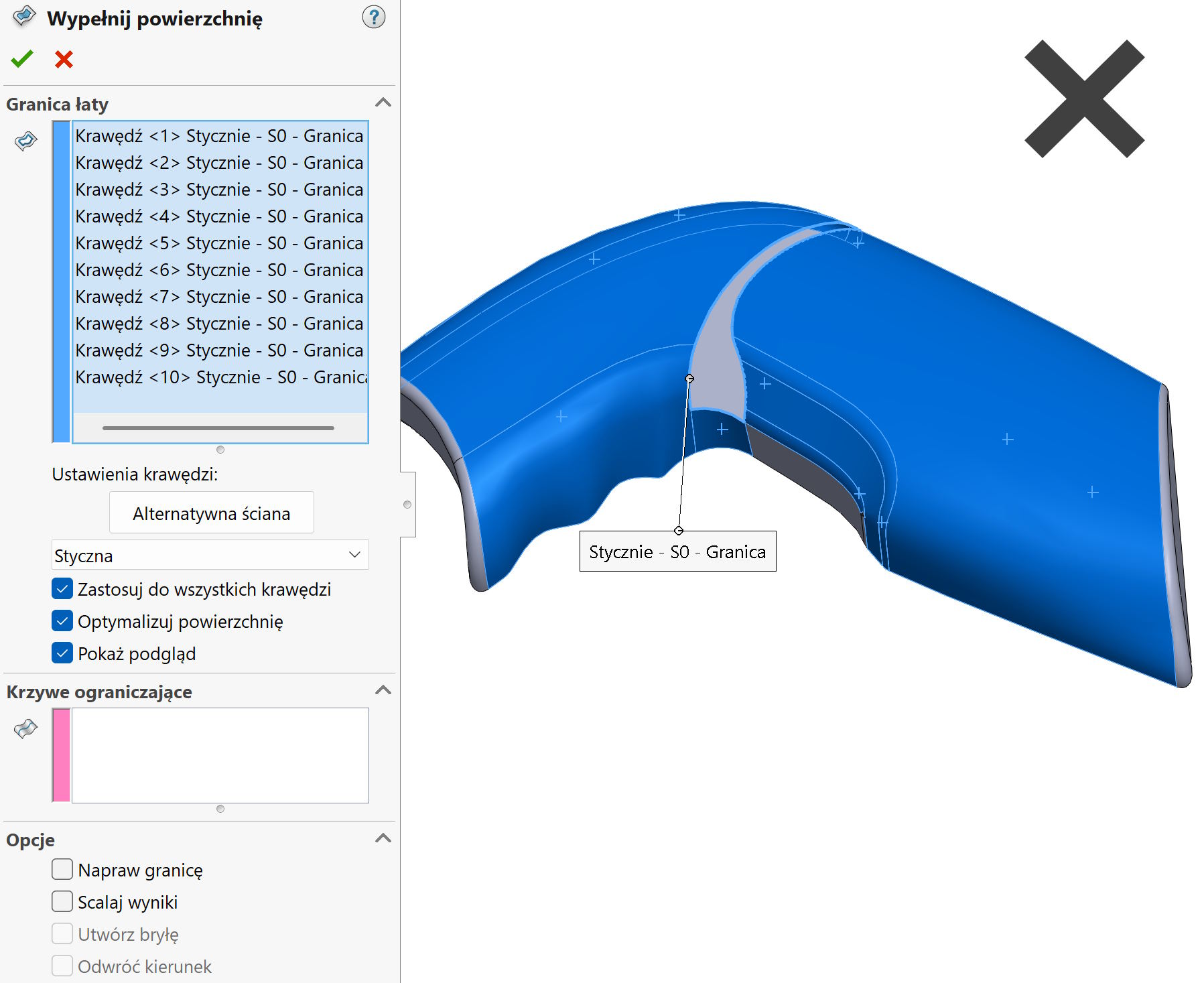 wypełnienie powierzchni