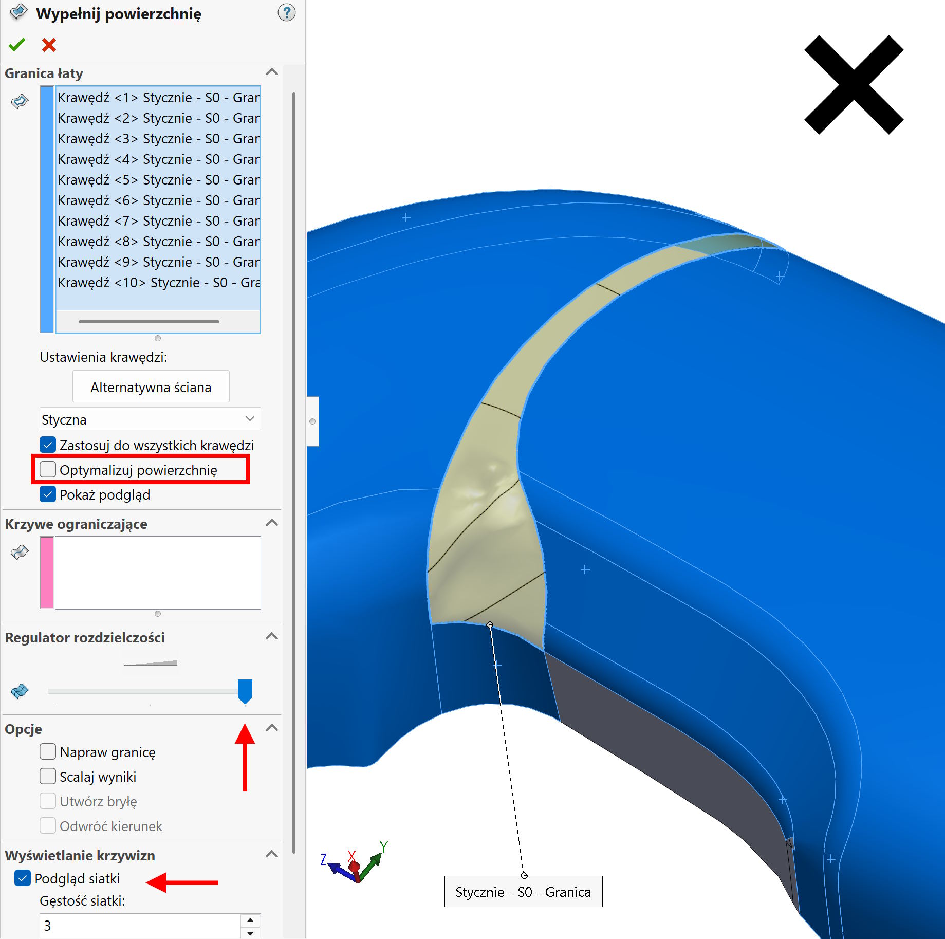 wypełnienie powierzchni
