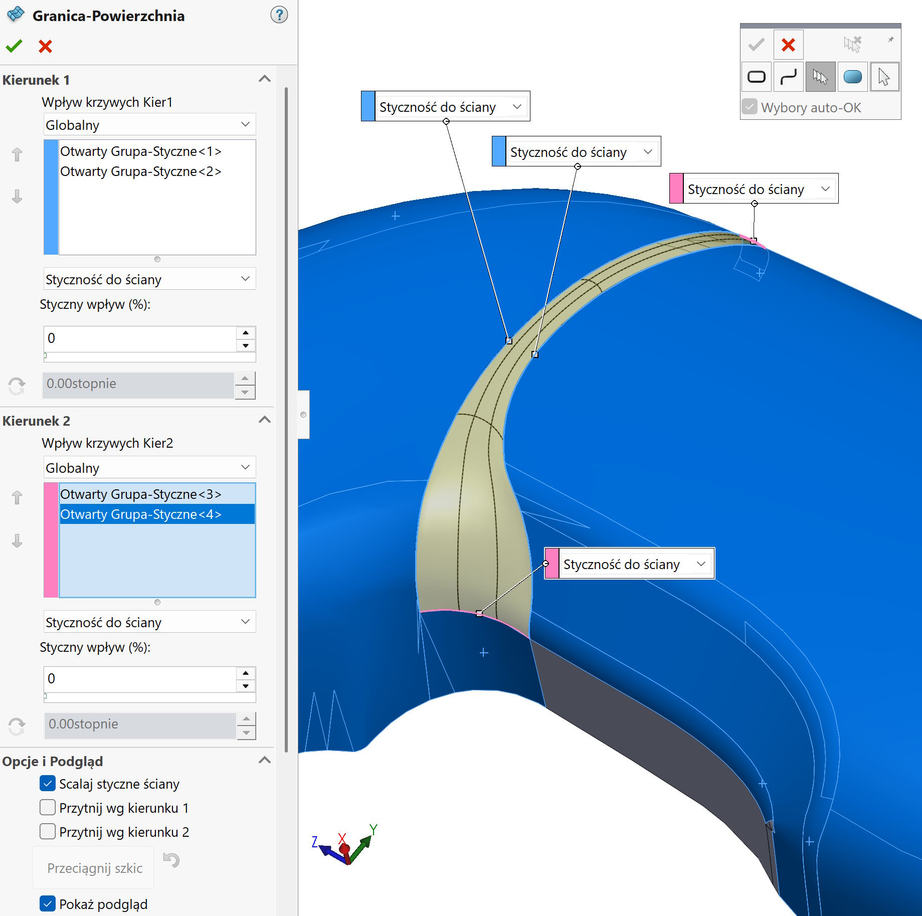 powierzchnia według granicy