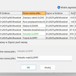 Pack and Go – lokalna zmiana nazwy pliku i folderu