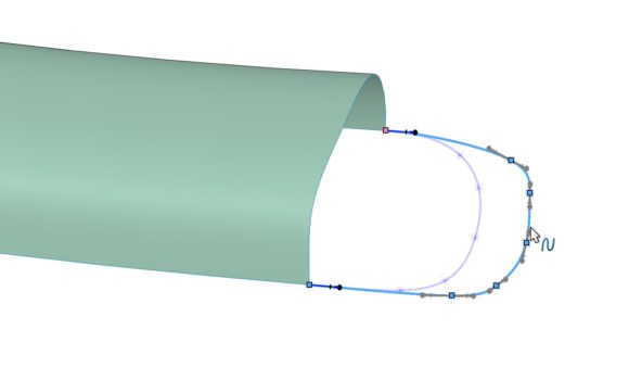 Przesuwanie splajnu jako całości lub fragmentu