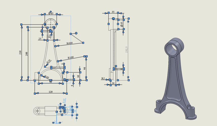 Zaznaczenie wszystkich wymiarów lub osi