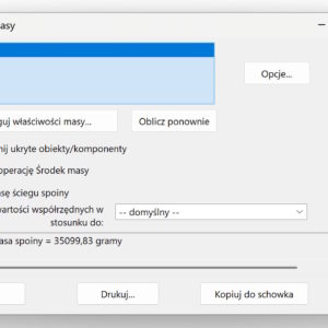 Właściwości masy – pokaż masę ściegu spoiny