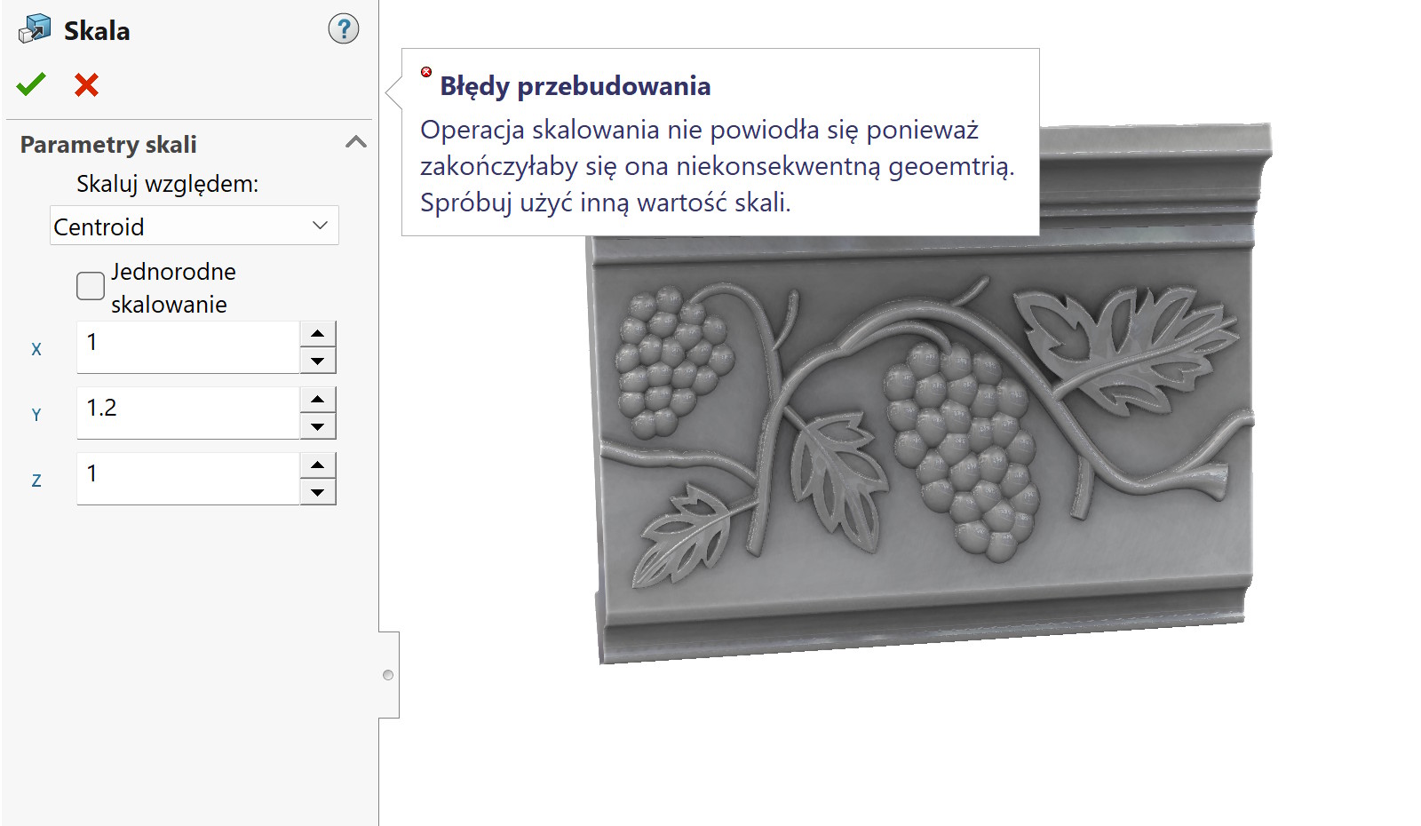 rozciąganie elementu
