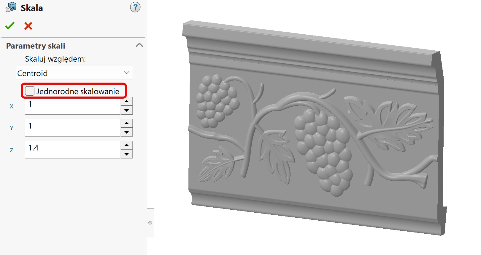 rozciąganie elementu
