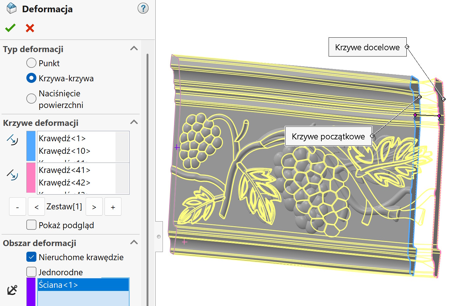 rozciąganie elementu