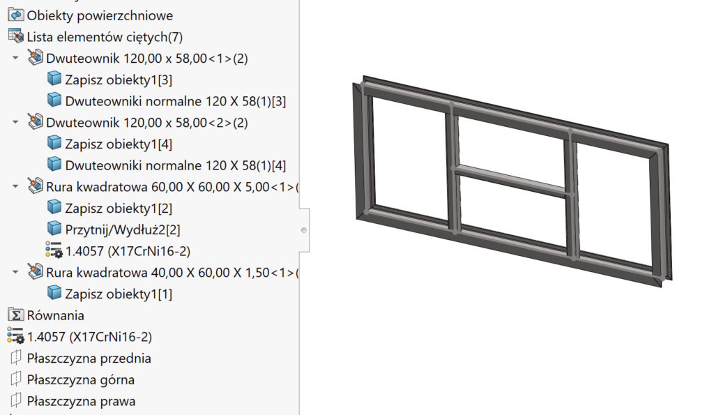 zapis konstrukcji spawanej