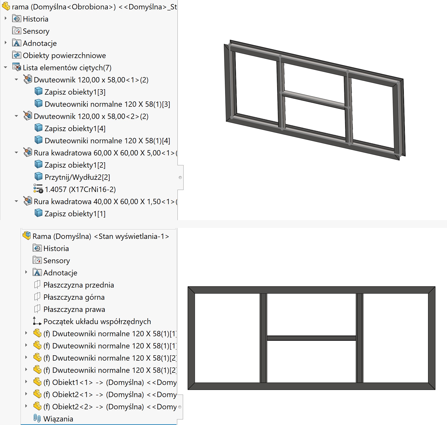 zapis konstrukcji spawanej