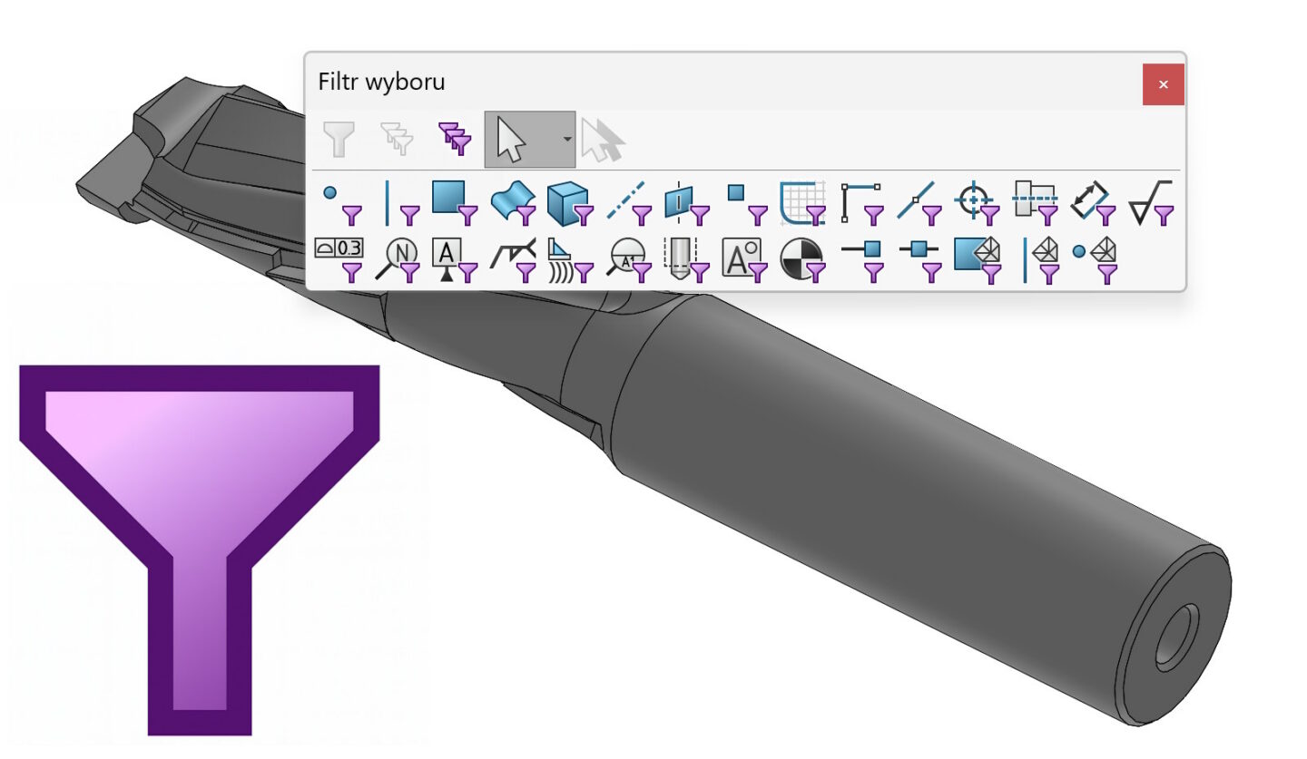 Skrót F6 w SOLIDWORKS — przełączanie filtrów wyboru