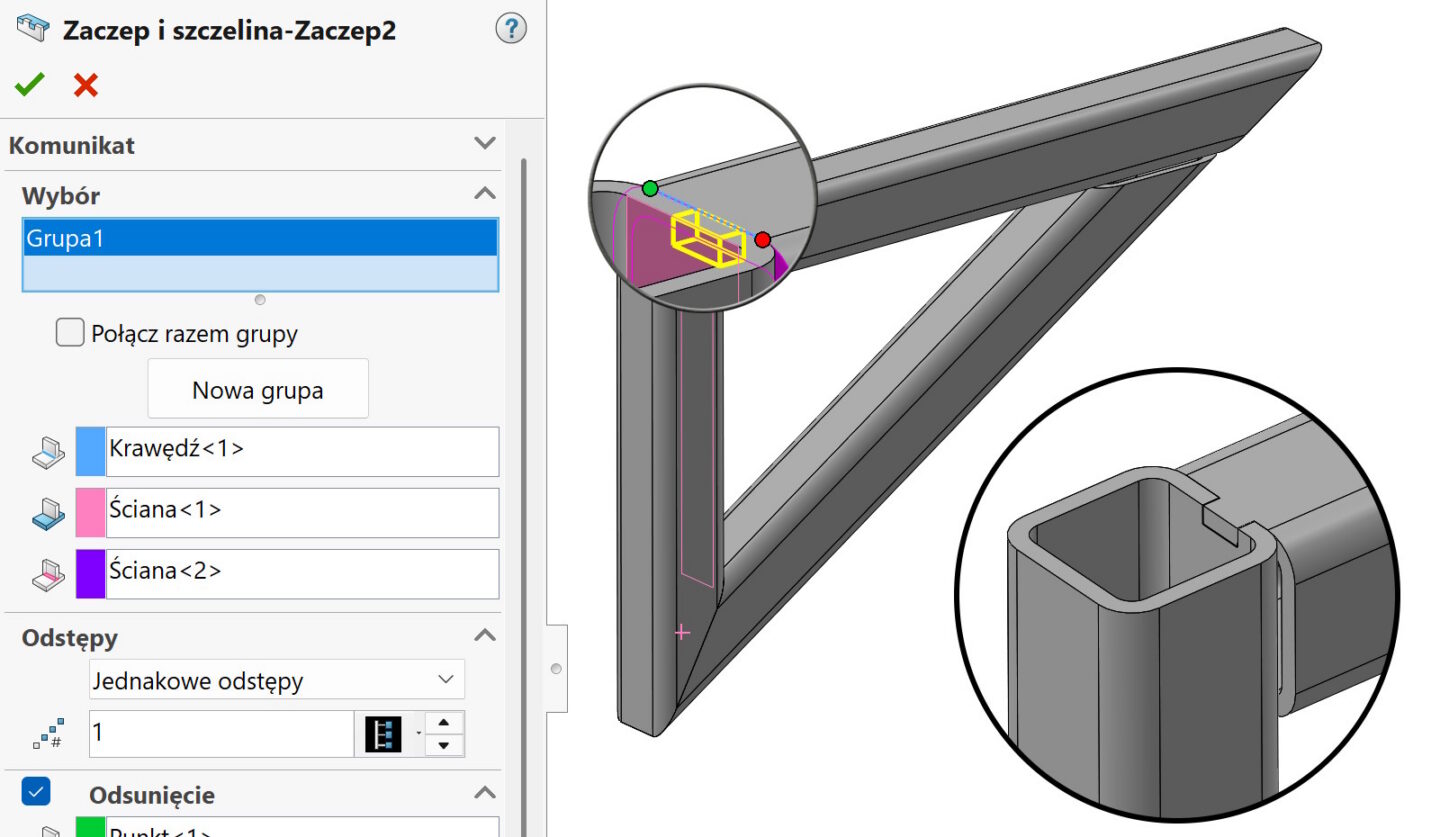 Połączenie pióro-wpust w konstrukcjach spawanych