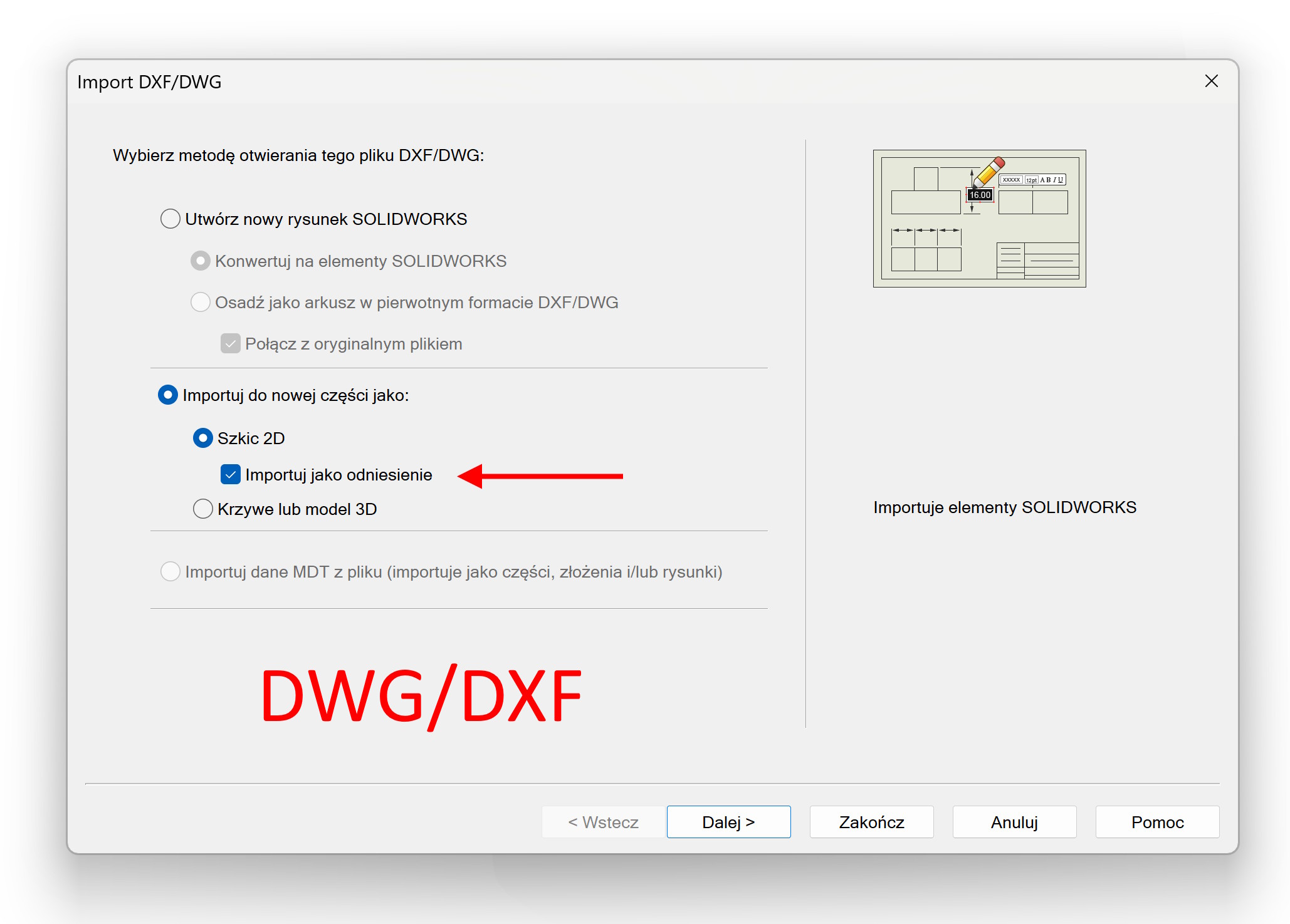 szkic odniesienia i edycji