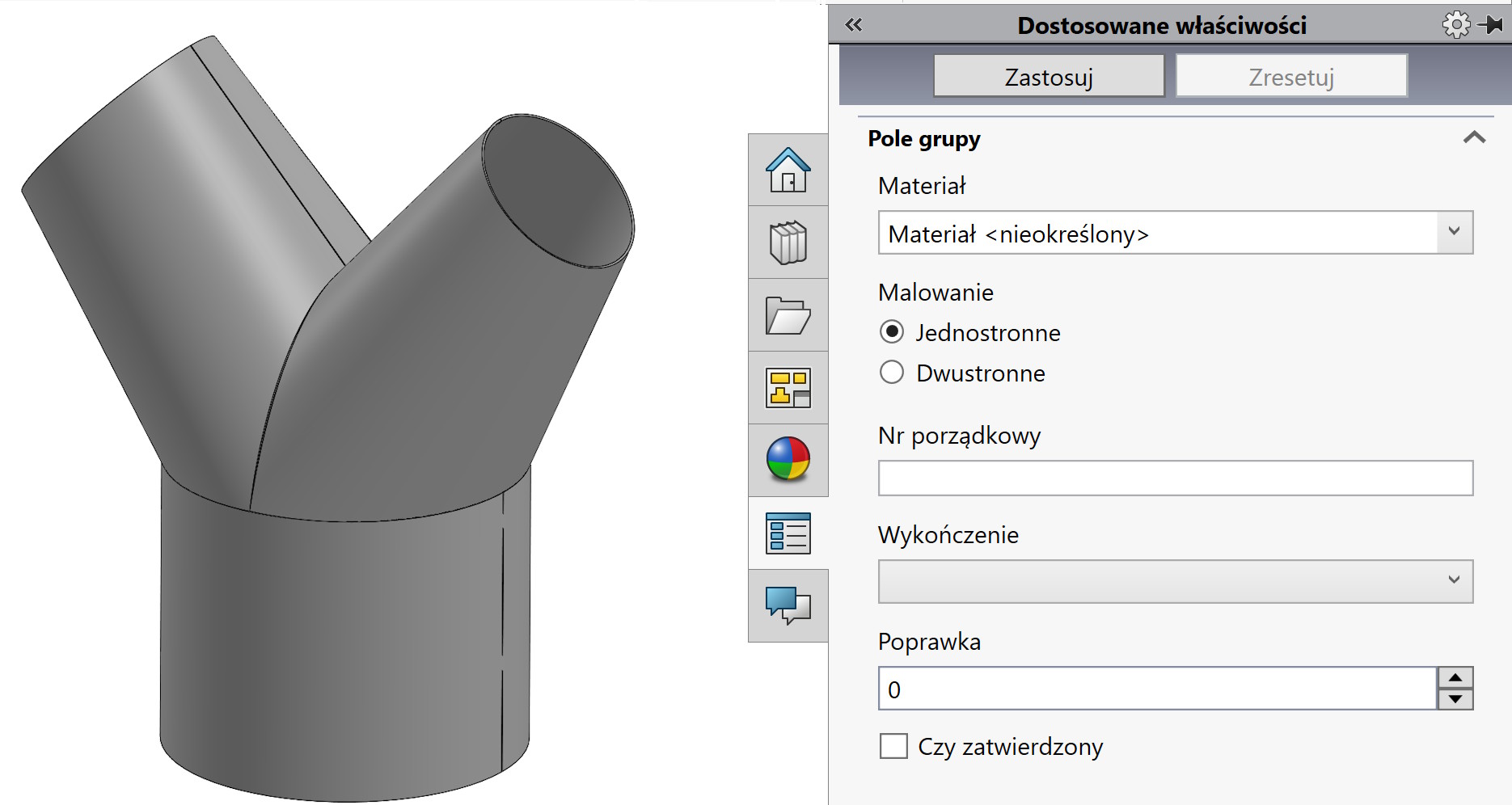 powierzchnia malowania w solidworks