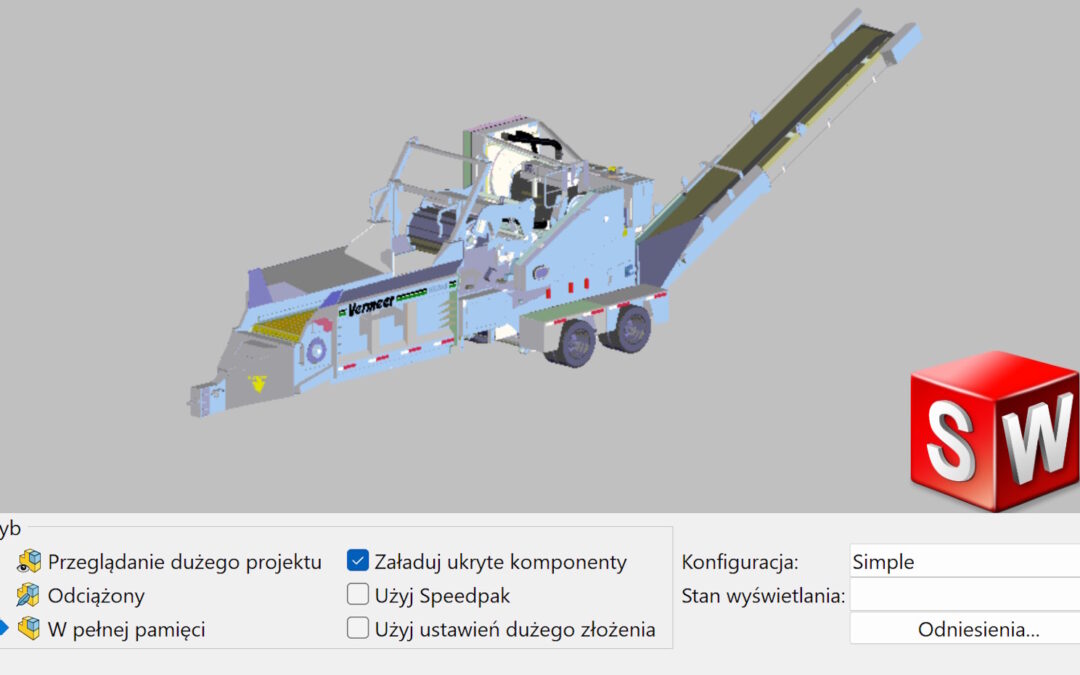 Opcje otwierania dużych złożeń w SOLIDWORKS — które wybrać, aby pracować szybciej?