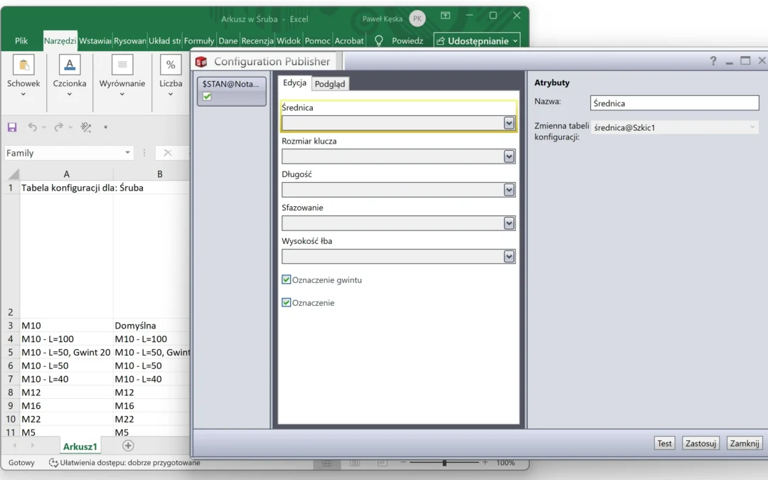 Zapisywanie modeli przy użyciu Configuration Publisher SW 2026 SP1.
