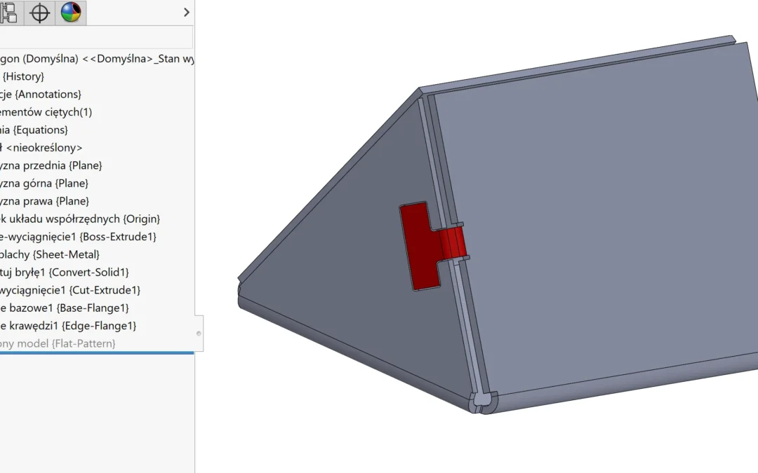 Jaskółczy ogon w blachach — jak to szybko wykonać w SOLIDWORKS